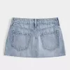 Mini gonna-pantalone in denim a vita bassa con stelle ricamate