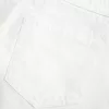Mini gonna-pantalone in denim bianco a vita bassa