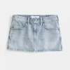 Mini gonna-pantalone in denim chiaro