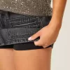 Mini gonna-pantalone in denim micro