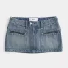 Mini gonna-pantalone in denim micro