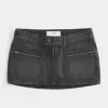 Mini gonna-pantalone in denim micro