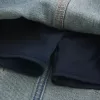 Mini gonna-pantalone in denim ricamato lavaggio medio Mini gonna-pantalone in denim ricamato lavaggio medio