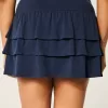 Mini gonna-pantalone in maglia con volant Mini gonna-pantalone in maglia con volant