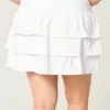 Mini gonna-pantalone in maglia con volant Mini gonna-pantalone in maglia con volant