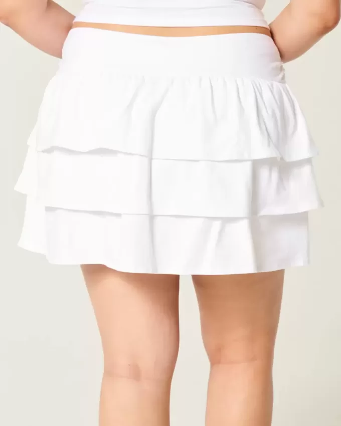 Mini gonna-pantalone in maglia con volant Mini gonna-pantalone in maglia con volant