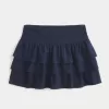 Mini gonna-pantalone in maglia con volant Mini gonna-pantalone in maglia con volant