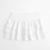 Mini gonna-pantalone in maglia con volant Mini gonna-pantalone in maglia con volant