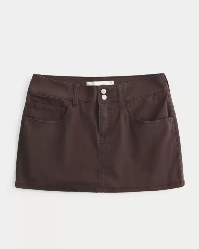 Mini gonna-pantalone in twill a vita bassa Mini gonna-pantalone in twill a vita bassa
