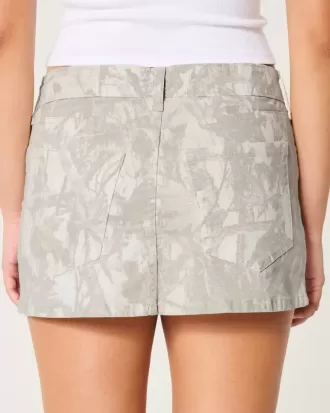 Mini gonna-pantalone mimetico a vita bassa in twill