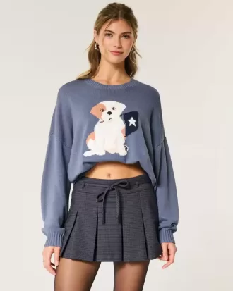 Mini gonna-pantalone plissettata a vita media