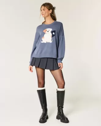 Mini gonna-pantalone plissettata a vita media