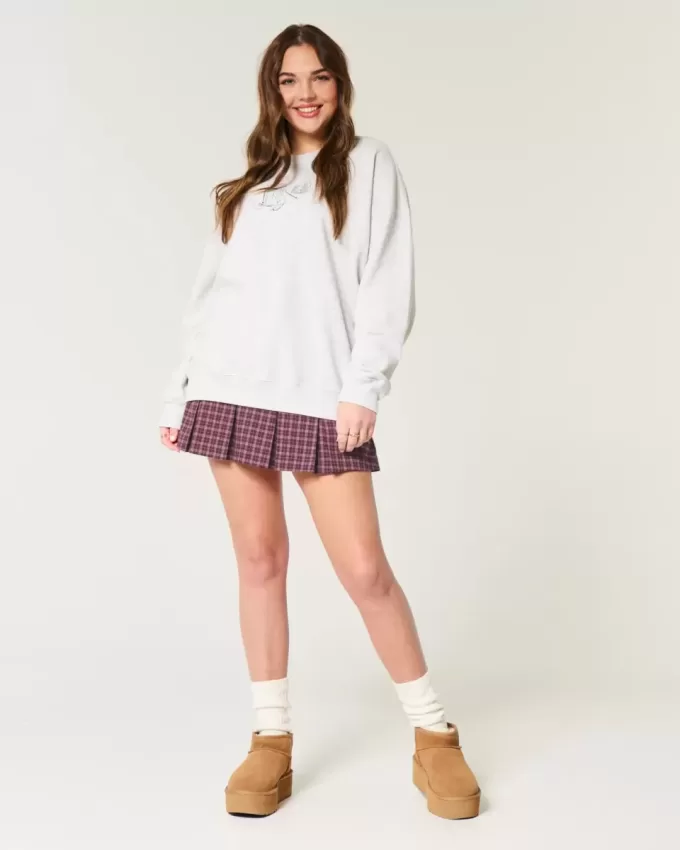 Mini gonna-pantalone plissettata a vita media Mini gonna-pantalone plissettata a vita media