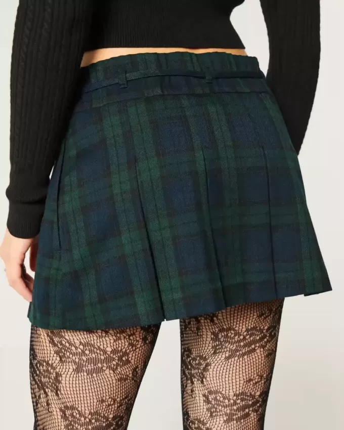 Mini gonna-pantalone plissettata a vita media Mini gonna-pantalone plissettata a vita media