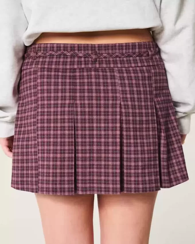 Mini gonna-pantalone plissettata a vita media Mini gonna-pantalone plissettata a vita media