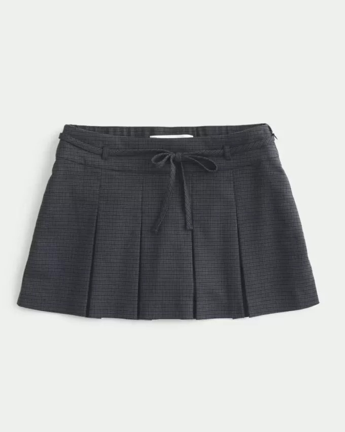 Mini gonna-pantalone plissettata a vita media