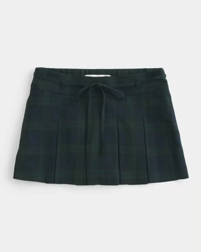 Mini gonna-pantalone plissettata a vita media Mini gonna-pantalone plissettata a vita media
