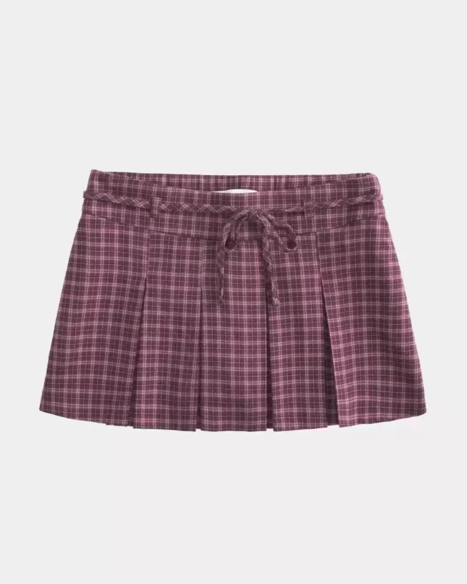 Mini gonna-pantalone plissettata a vita media Mini gonna-pantalone plissettata a vita media