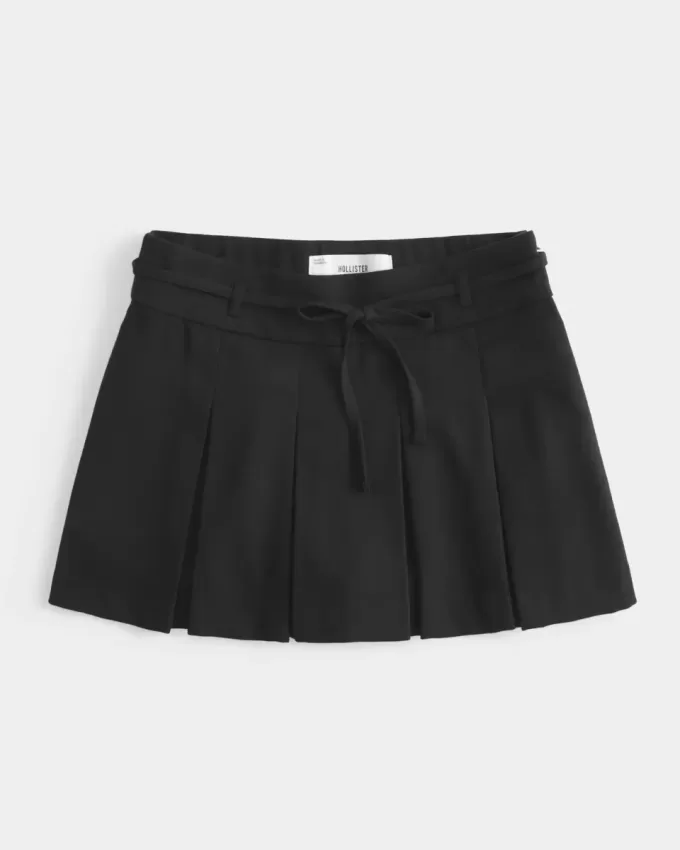 Mini gonna-pantalone plissettata a vita media