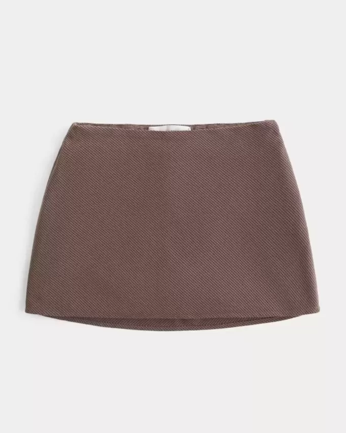 Mini gonna-skirt a vita alta a trapezio