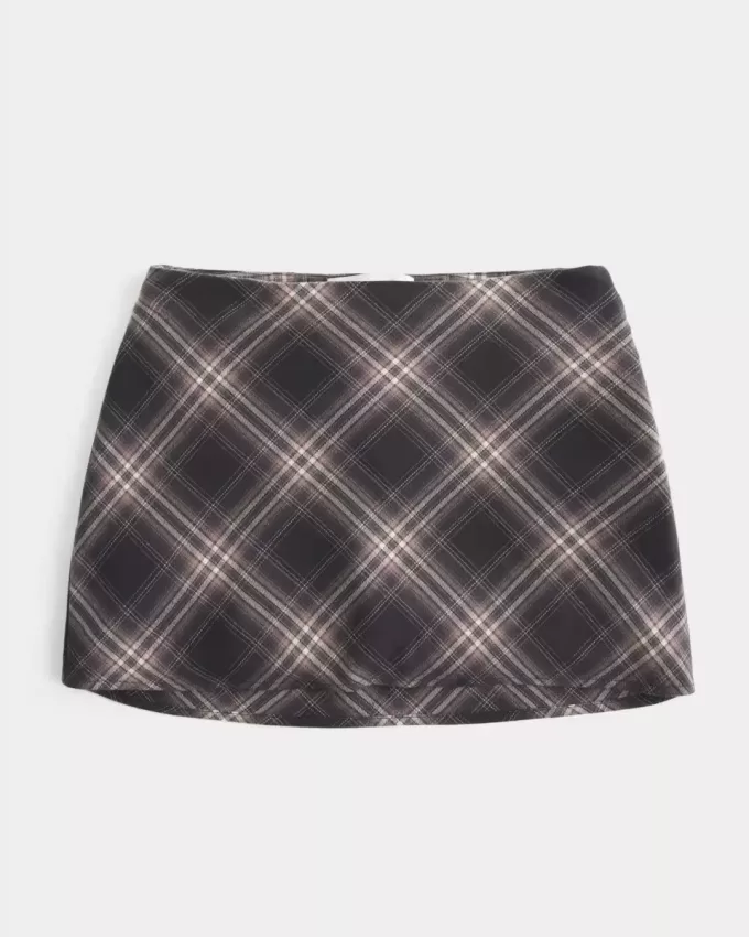 Mini gonna-skirt a vita alta a trapezio