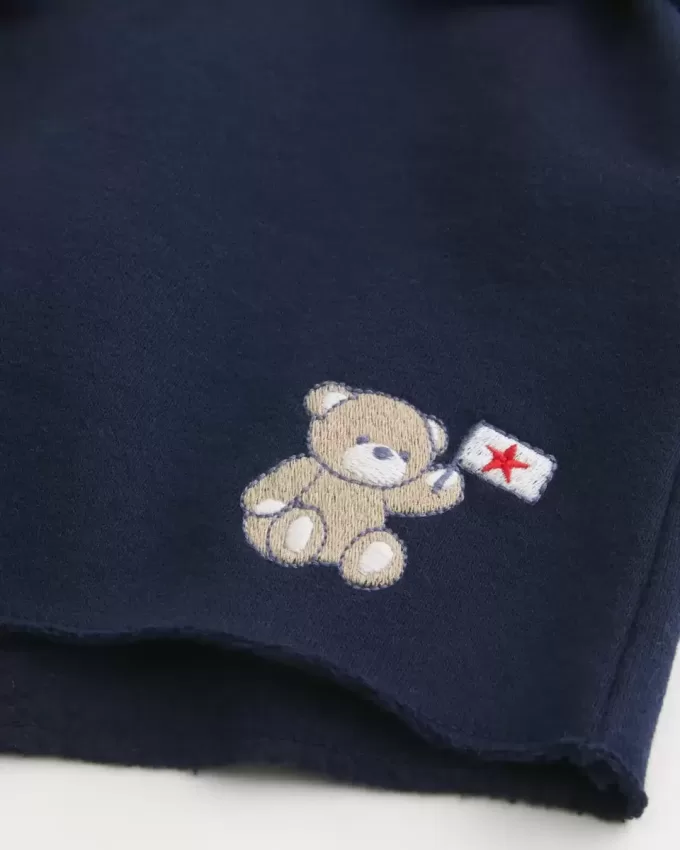 Mini pantaloncini in pile con grafica Bear Mini pantaloncini in pile con grafica Bear