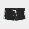 Mini shorts in pile con strisce laterali