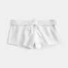 Mini shorts in pile con strisce laterali