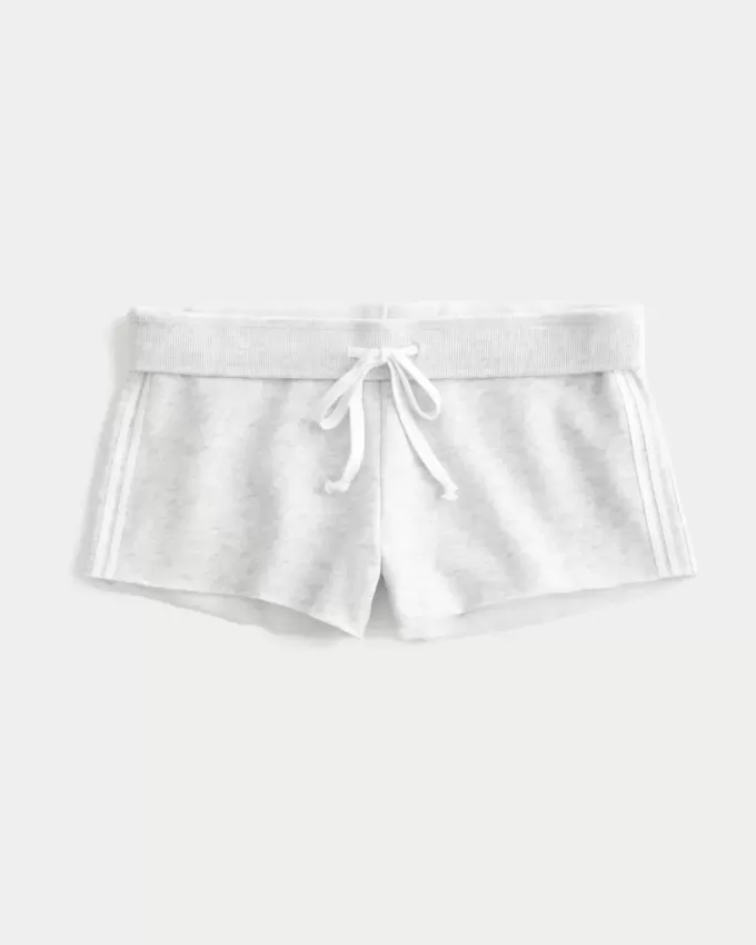 Mini shorts in pile con strisce laterali