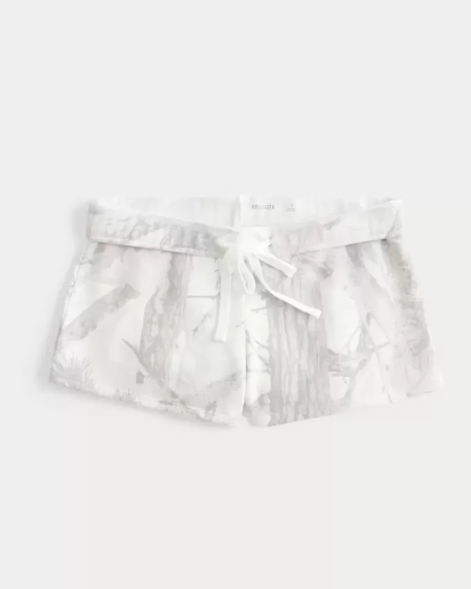 Mini shorts in pile mimetico Mini shorts in pile mimetico