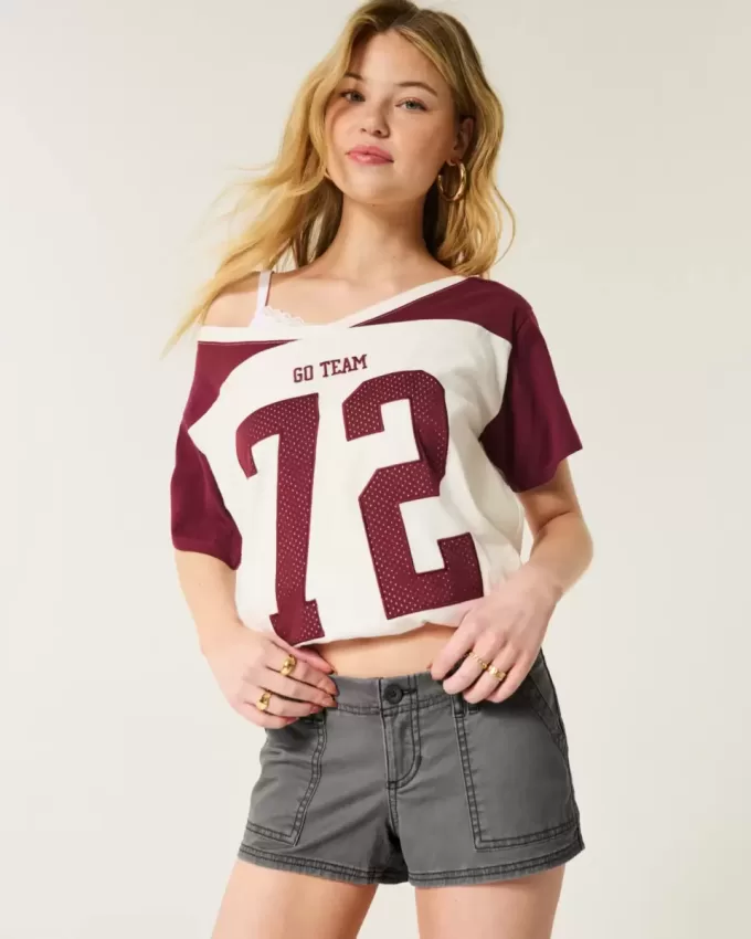 Mini shorts in twill a vita bassissima