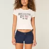 Mini shorts in twill blu navy a vita bassissima