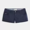 Mini shorts in twill blu navy a vita bassissima