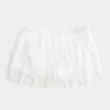 Minigonna a balze in chiffon di pizzo