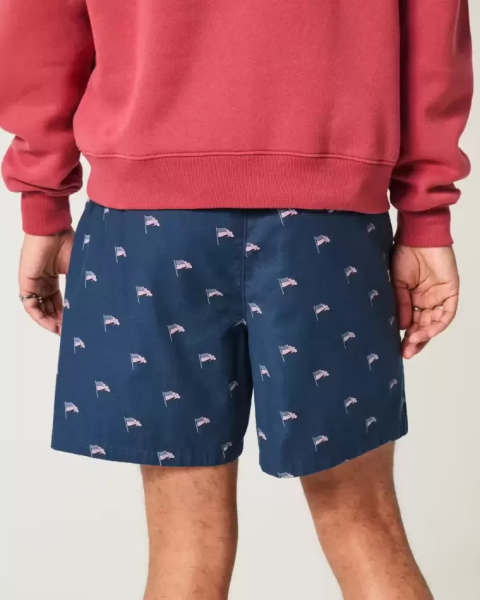 Pantaloncini a metà coscia con motivo a bandiera americana