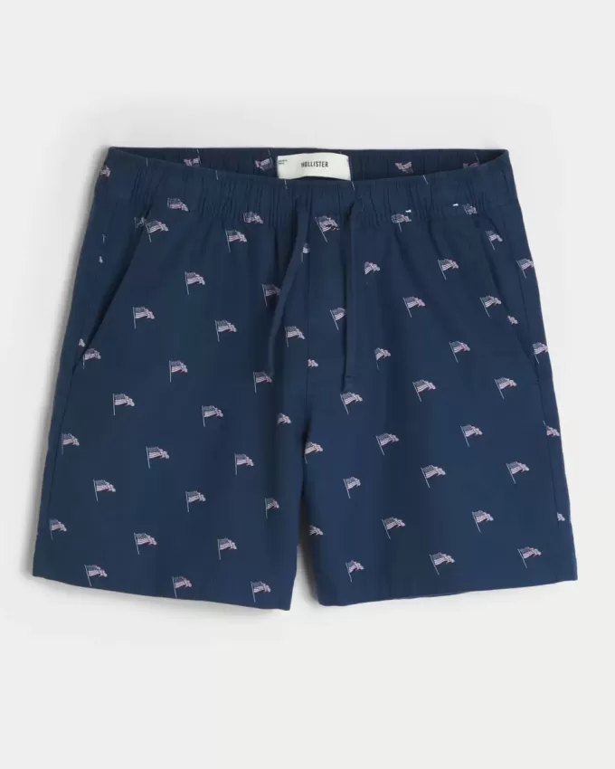 Pantaloncini a metà coscia con motivo a bandiera americana