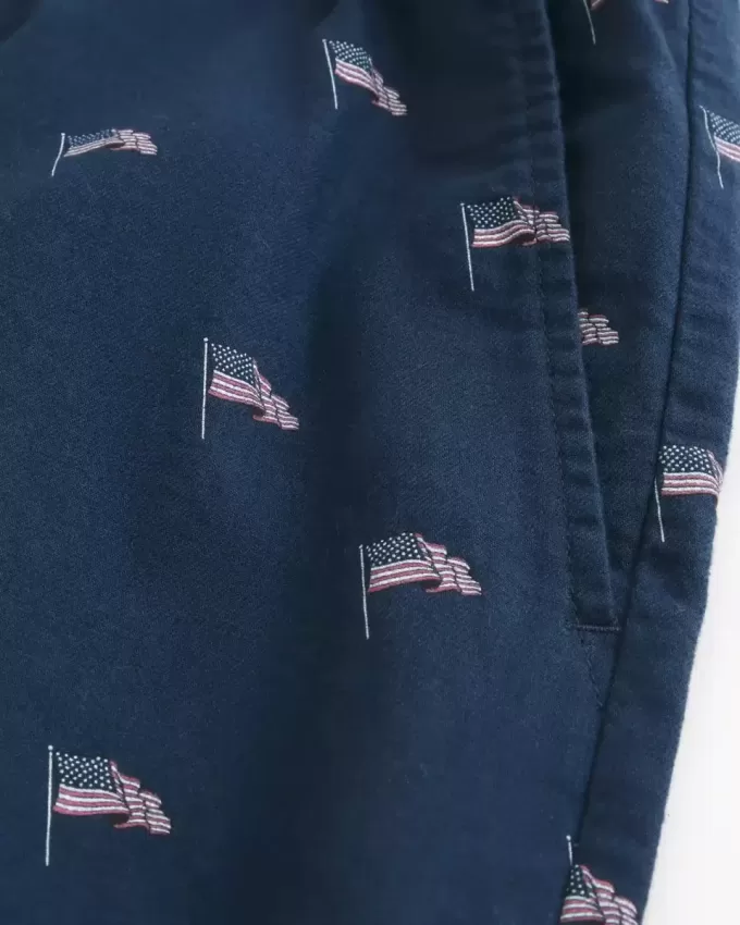 Pantaloncini a metà coscia con motivo a bandiera americana
