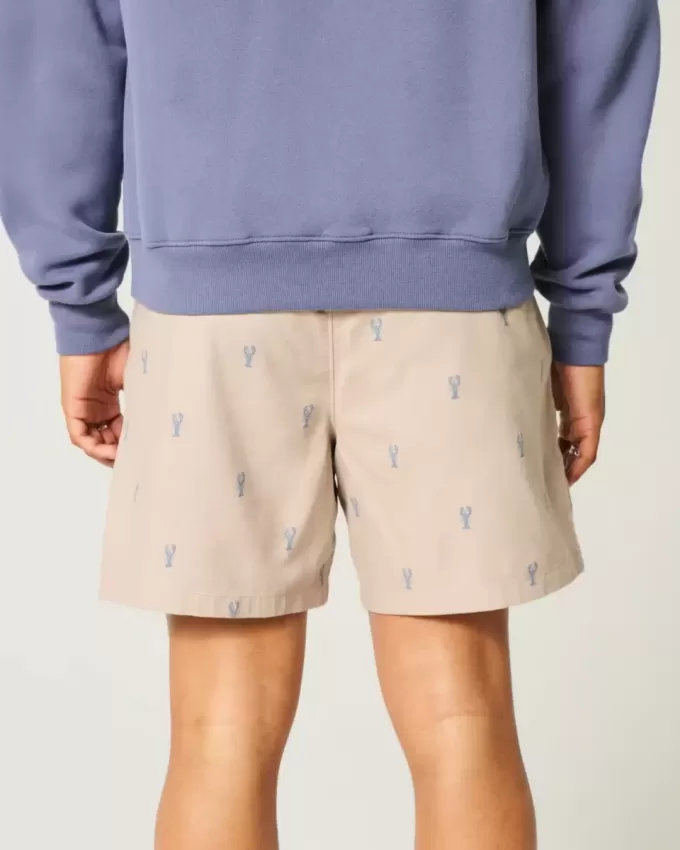 Pantaloncini a metà coscia con motivo aragosta