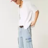 Pantaloncini cargo in denim larghi