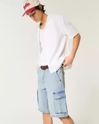 Pantaloncini cargo in denim larghi