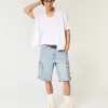 Pantaloncini cargo in denim larghi