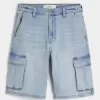 Pantaloncini cargo in denim larghi
