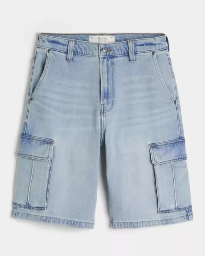 Pantaloncini cargo in denim larghi