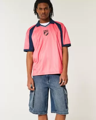 Pantaloncini cargo in denim super larghi con lavaggio medio