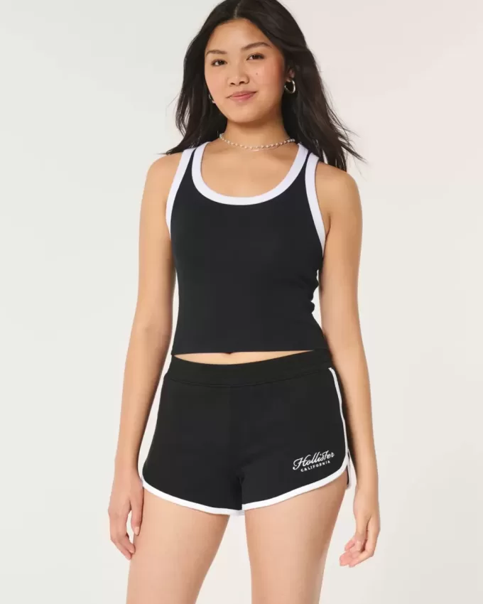 Pantaloncini con logo a vita alta Pantaloncini con logo a vita alta