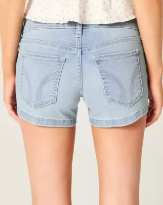 Pantaloncini corti in denim chiaro a vita bassa