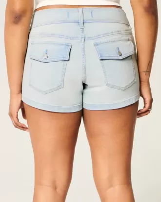 Pantaloncini corti in denim chiaro a vita bassa