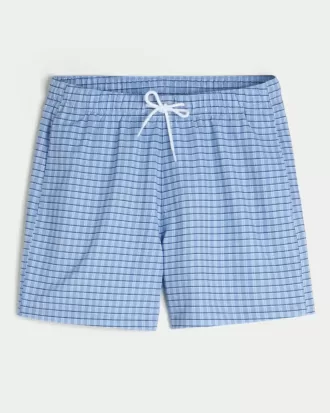 Pantaloncini da bagno in seersucker a metà coscia