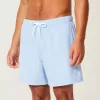 Pantaloncini da bagno in seersucker a metà coscia Pantaloncini da bagno in seersucker a metà coscia