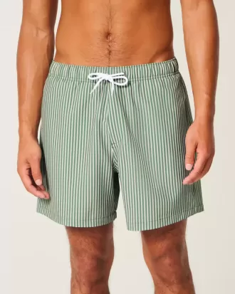 Pantaloncini da bagno in seersucker a metà coscia